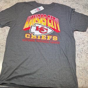 NFL Kansas City Chiefs Gray Tee with Red and Yellow Logo